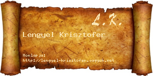 Lengyel Krisztofer névjegykártya